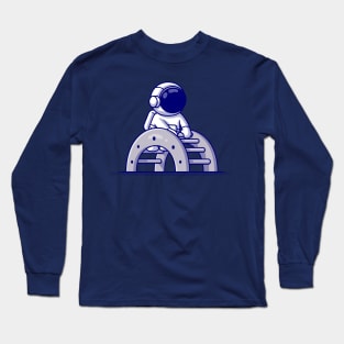 Cute Astronaut Play Toy Ladder Cartoon Long Sleeve T-Shirt